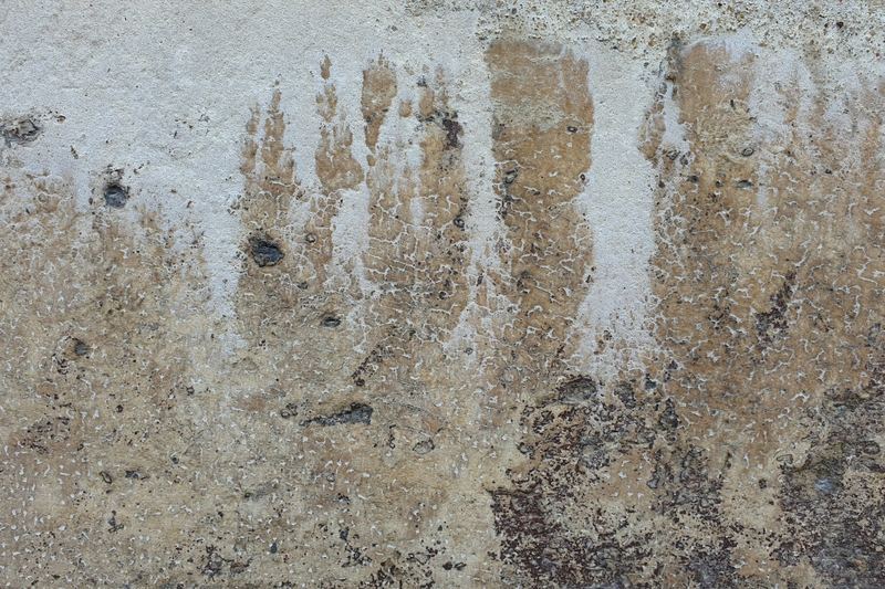 Water-stained wall surface from long-term damp